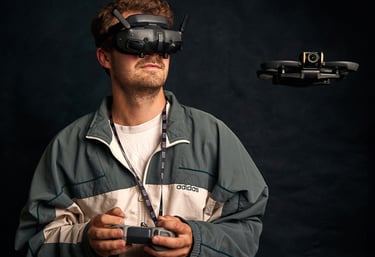 FPV Drohnenpilot Aldan Kosnick mit der DJI AVata 2