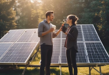A global map highlighting key renewable energy trading hubs connected by glowing lines.
