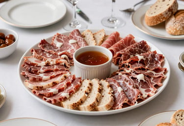 A beautifully plated modern gastronomy dish with vibrant colors and fresh ingredients.