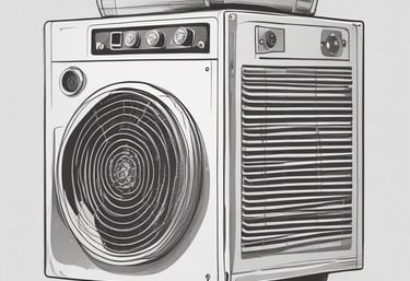 Technician carefully installing a modern heat pump unit on a residential building exterior.