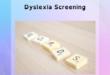 Letter tiles spelling words representing dyslexia screening in Cheshire