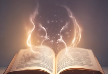 An open book glowing softly with light, representing the ebook 'manifesting the life you were created for'.