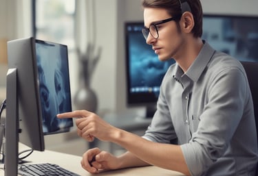 A vibrant small business website displayed on a laptop with marketing flyers and posters nearby.