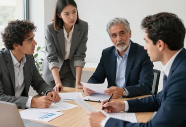 Architectural detail of a contemporary luxury residential building in Interlomas, Mexico, focusing on the geometric stone facade and golden trim.
