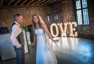 Newly-weds having their first dance