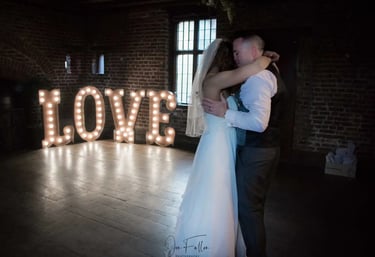 newly-weds having their first dance at Tudor Barn Eltham