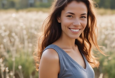 Portrait of Dra. Alicia Vera smiling warmly in her clinic, surrounded by aesthetic treatment equipment.