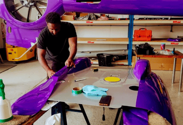 helicopter wrapped in a bold plum explosion by 3m 2080