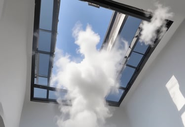 Close-up of a smoke vent system installed on a rooftop.