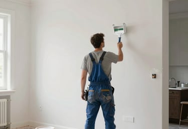 artisan peintre intérieur moderne, rénovation peinture maison, peintre en bâtiment professionnel,