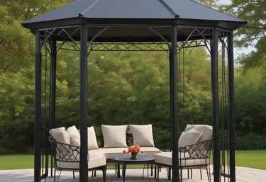 Decorative wrought iron railing on a balcony overlooking a mountain valley.