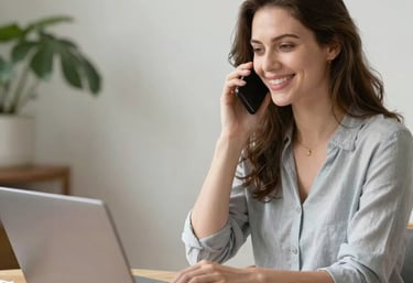 woman in black headphones holding black and silver headphones