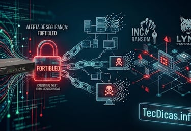 Infográfico sobre a campanha FortiBleed mostrando um appliance firewall FortiGate da Fortinet