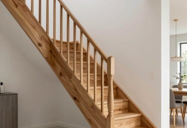 Before and after images showing a beautifully renovated floor with fresh finishes.