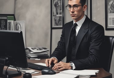 A sleek modern workspace with neon green and black accents reflecting a digital marketing agency vibe.