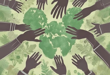 Team collaborating in a modern office environment around a table with documents and laptops.