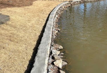 Granite sea wall cap on lake oconee 
