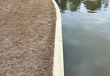 wood sea wall on Lake Oconee