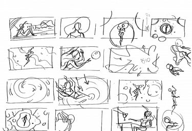 Exemple storyboard crayonné animation 2d traditionnelle skateboard FEVR studio Animation Paris anima