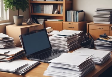 Friendly real estate consultant offering guidance to clients inside an office.