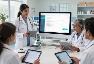 A clean, professional healthcare icon featuring appointment management with subtle shadow effects.