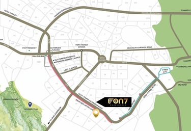 google map image of sector 62 eon7 developer project 