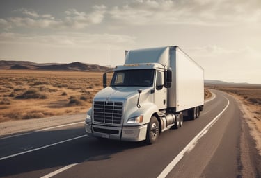A close-up of a shipping container being loaded onto a cargo truck at a busy port.