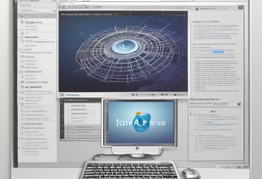 Website designer working on a modern webpage layout on a laptop.