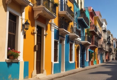 una de las calles de cartagena, con sus colores vibrantes