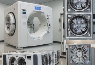 Technicians installing a state-of-the-art MRI machine in a hospital room.