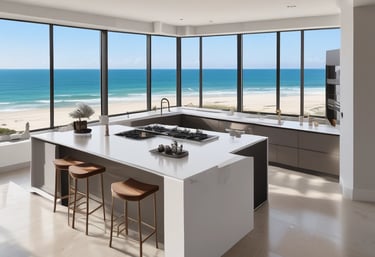 Close-up of elegant cabinet doors with fine wood grain and polished handles.