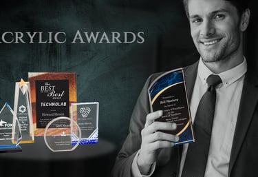 Acrylic Award for sports and corporate  engraved with care.