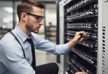 A friendly technician assisting a customer remotely, showcasing personalized IT support.