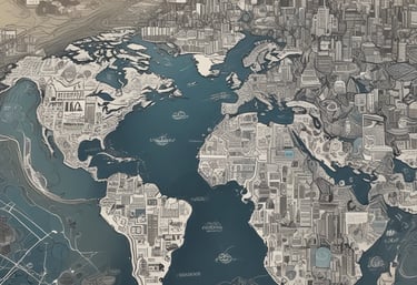 Team of professionals collaborating over digital project plans in a modern office.