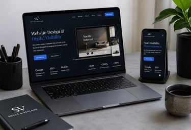 Professional website design and digital visibility solutions for businesses in Denmark displayed on laptop and mobile screens