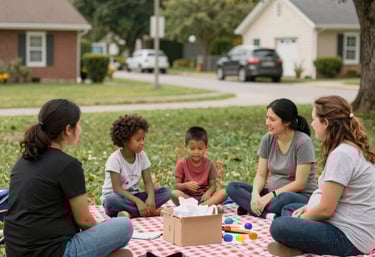 Close-up of hands exchanging a small gift wrapped with care.