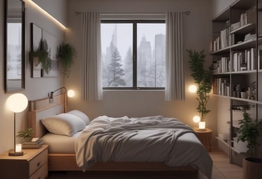 A serene morning scene with a person practicing yoga in a sunlit park.