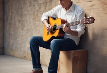 A serene morning scene with a person practicing yoga in a sunlit park.