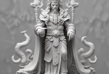 Various 3D printed parts showcasing different textures and finishes.