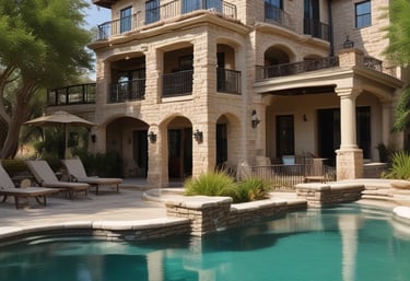 A welcoming entrance to a well-kept short-term rental with greenery and a secure access door.