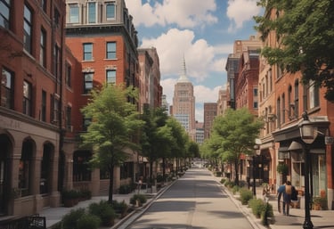 A cozy, modern furnished apartment living room with soft lighting and tasteful decor.