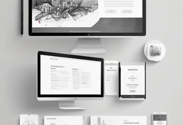 A sleek, modern website displayed on a laptop screen with vibrant brand colors.