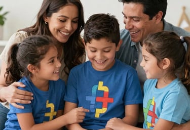 A warm, inclusive illustration showing diverse families sharing a supportive moment together.