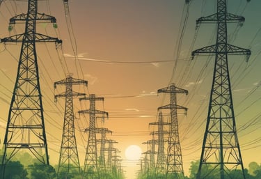 Close-up of a high-voltage transformer coil glowing under industrial lighting.