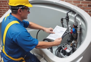 Smiling technician with tools ready to provide doorstep water service.