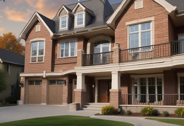 A cozy house with gleaming clean windows reflecting a sunny sky.