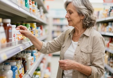 A vibrant street full of colorful local businesses with visible signage and web links.