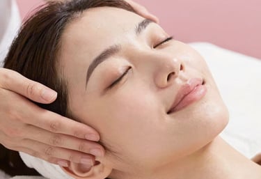 Femme recevant un soin du visage par une esthéticienne professionnelle - Glow By Tyfene