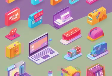 A cozy workspace with a laptop displaying the Achadinhos do dia website on screen.