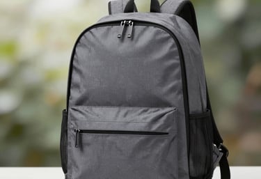 Close-up of a sleek, modern laptop bag with subtle branding on a clean white background.
